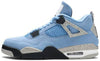 This is the right shoe of Air Jordan 4 Retro University Blue