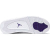 This is the left shoe of Air Jordan 4 Retro Metallic Purple