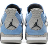 This is the right shoe of Air Jordan 4 Retro University Blue