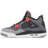 This is the left shoe of Air Jordan 4 Retro GS Infrared.