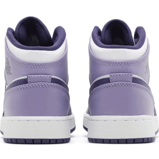 This is the back side shoe of Air Jordan 1 Mid GS 'Sky J Purple'