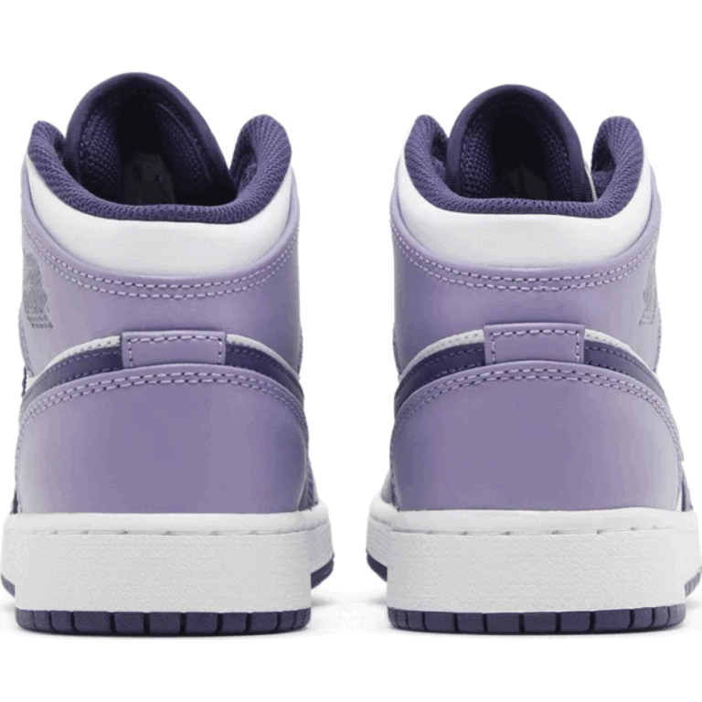 This is the back side shoe of Air Jordan 1 Mid GS 'Sky J Purple'