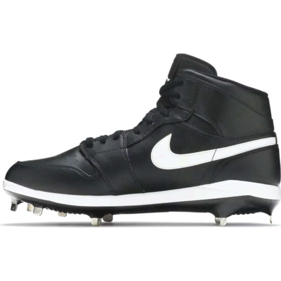 This is the left side shoe of Air Jordan 1 Retro Metal 'Black White'