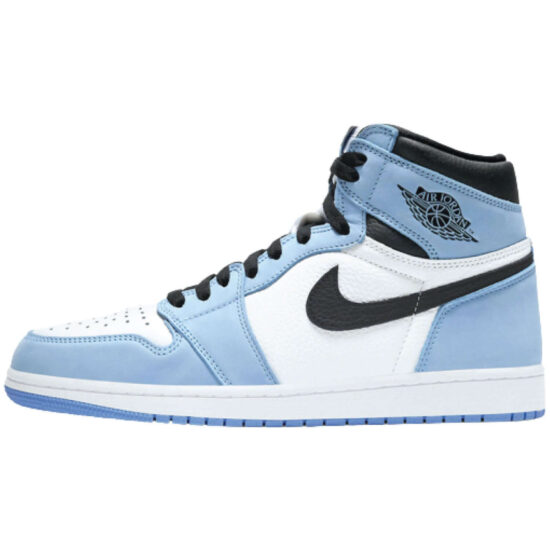Air Jordan 1 Retro High University Blue with UNC colorway available at Trainers Factory – 2025 sneaker release