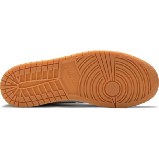 This is the lower side of Air Jordan 1 Mid 'Tan Gum'
