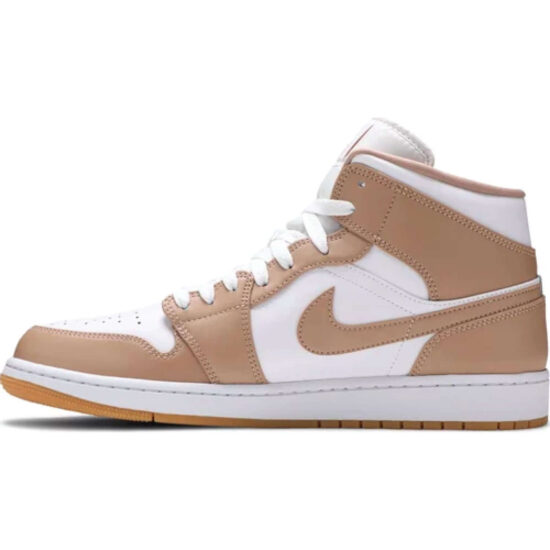 This is the left side of Air Jordan 1 Mid 'Tan Gum'