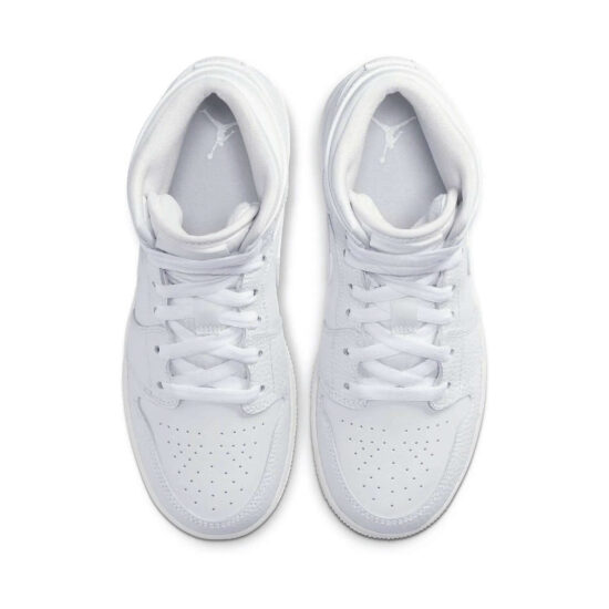 This is the upper of the Air Jordan 1 Mid Triple White.