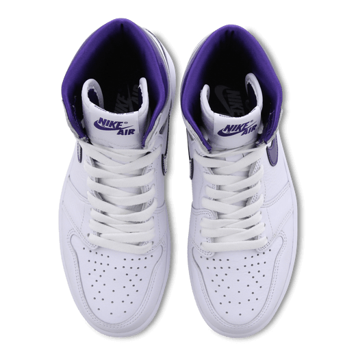 jordan 1 court purple , air jordan 1 , jordan ones , Air Jordan 1 Retro High OG , White & Court Purple , premium leather , Nike Swoosh , Air Jordan wings logo , high-top design cushioned midsole   rubber outsole , sneakerhead , Michael Jordan legacy  