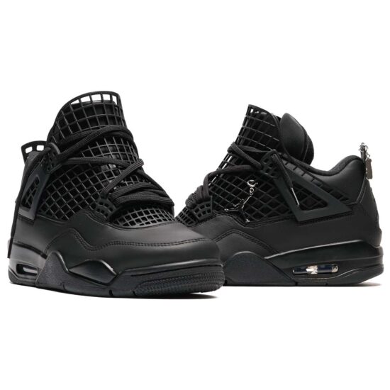 Wmns Air Jordan 4 Retro 'Net - Black' - Image 4
